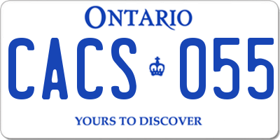 ON license plate CACS055