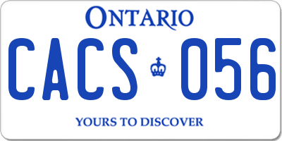 ON license plate CACS056