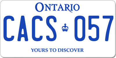 ON license plate CACS057