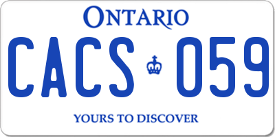 ON license plate CACS059