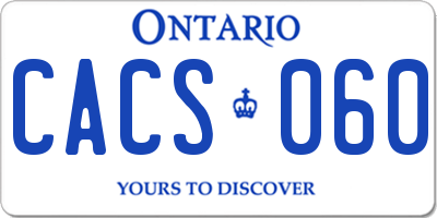 ON license plate CACS060