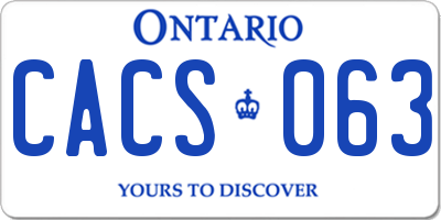 ON license plate CACS063