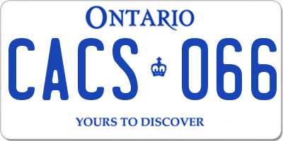 ON license plate CACS066