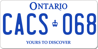 ON license plate CACS068