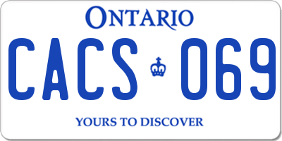 ON license plate CACS069