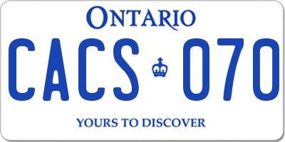 ON license plate CACS070