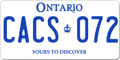 ON license plate CACS072