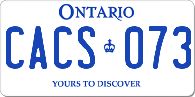 ON license plate CACS073