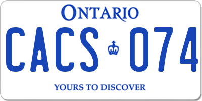 ON license plate CACS074