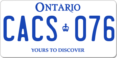 ON license plate CACS076