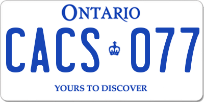 ON license plate CACS077