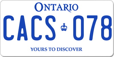 ON license plate CACS078