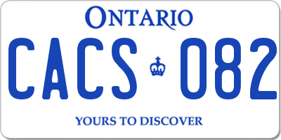 ON license plate CACS082