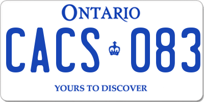 ON license plate CACS083