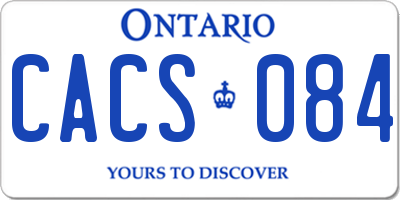 ON license plate CACS084