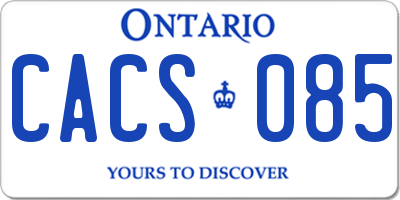 ON license plate CACS085