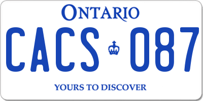 ON license plate CACS087