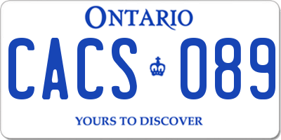 ON license plate CACS089