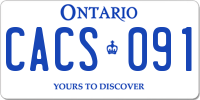 ON license plate CACS091