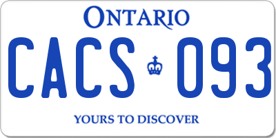 ON license plate CACS093