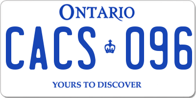 ON license plate CACS096