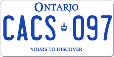 ON license plate CACS097