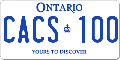 ON license plate CACS100