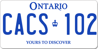 ON license plate CACS102