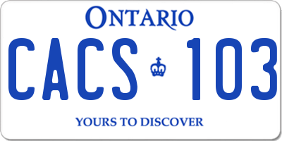 ON license plate CACS103