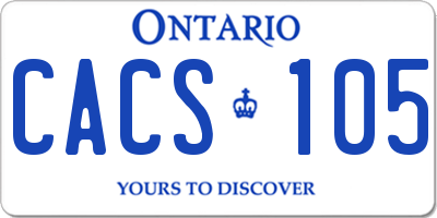 ON license plate CACS105