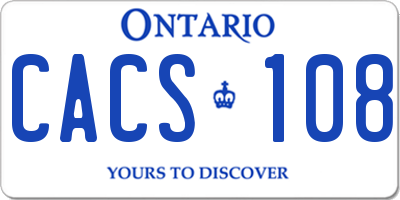 ON license plate CACS108