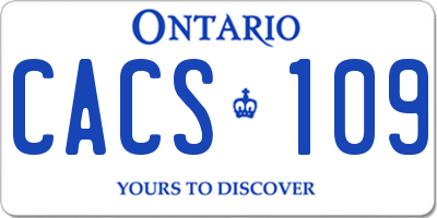 ON license plate CACS109