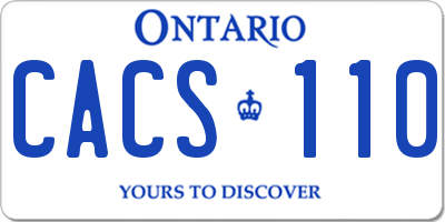 ON license plate CACS110