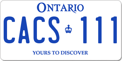 ON license plate CACS111