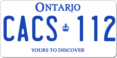 ON license plate CACS112