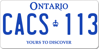 ON license plate CACS113