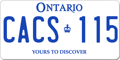 ON license plate CACS115