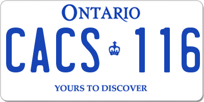 ON license plate CACS116