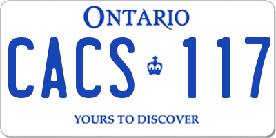 ON license plate CACS117