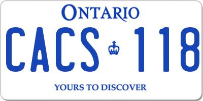 ON license plate CACS118