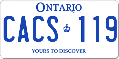 ON license plate CACS119