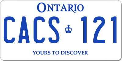 ON license plate CACS121