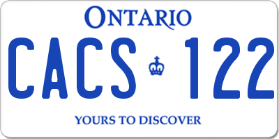 ON license plate CACS122