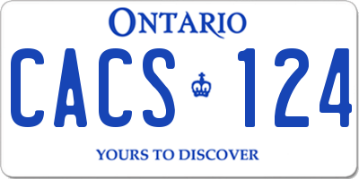 ON license plate CACS124