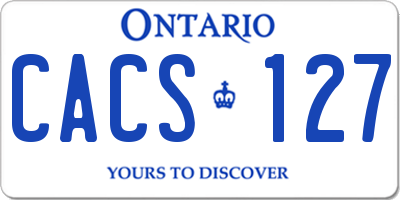 ON license plate CACS127