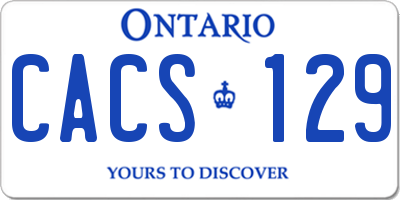 ON license plate CACS129