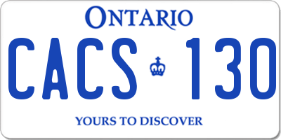 ON license plate CACS130