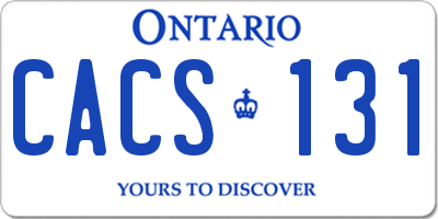 ON license plate CACS131