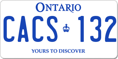 ON license plate CACS132