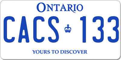 ON license plate CACS133